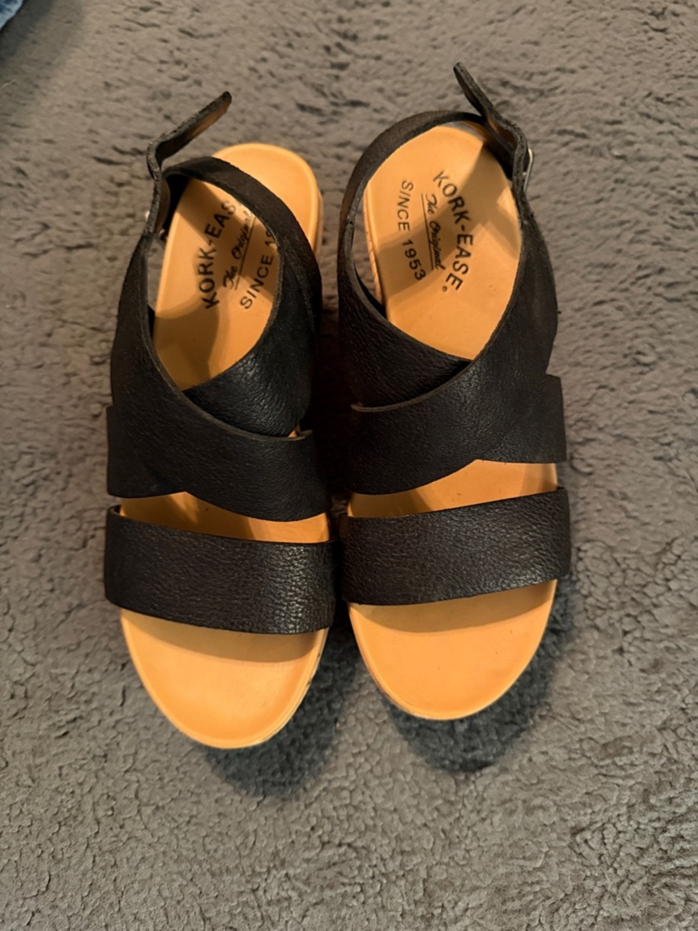 Kork-Ease Black Strappy Sandals